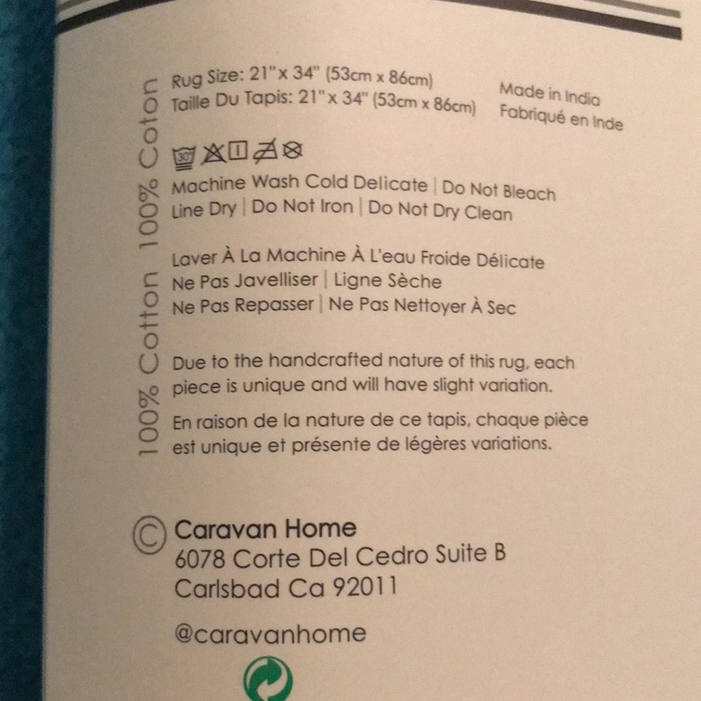 Diamond & Stripe Throw Rug - Picture 2 of 2